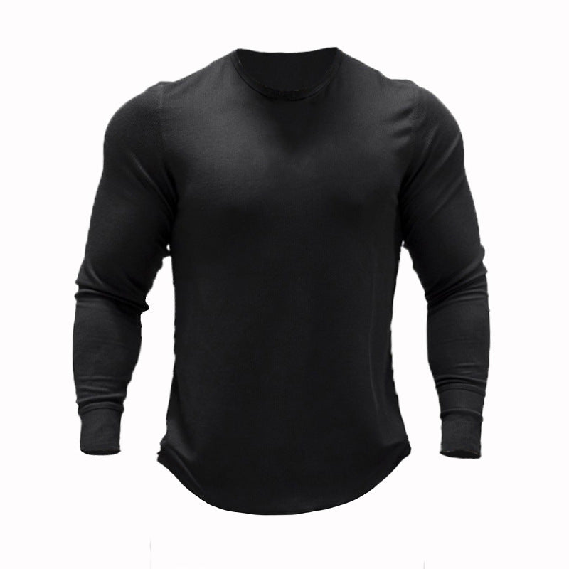 Men's Heavy Cotton Long Sleeve T-Shirt Beefy Long Sleeve Shirt Athletic Crew Top
