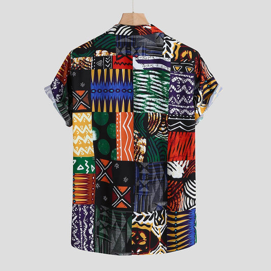 2021 new men's short-sleeved shirt men's cardigan shirt new men's clothing