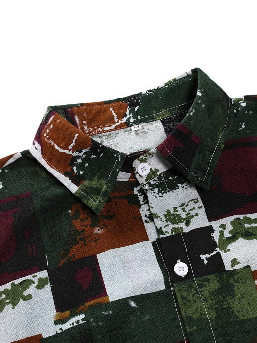 Men's short-sleeved floral shirt
