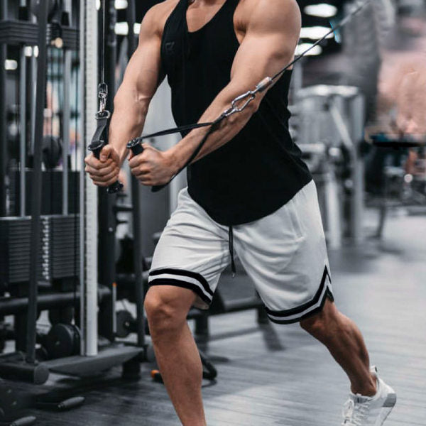 Men's fitness mesh breathable sports shorts