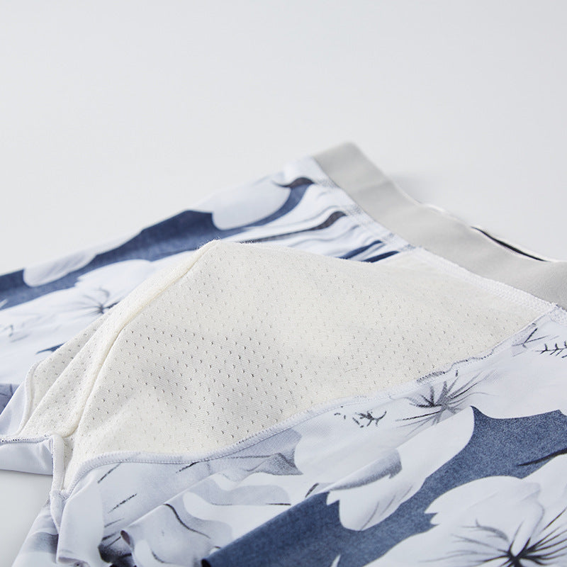 Summer Printing Underwear Breathable Four-corner Ice Silk Men's Underwear