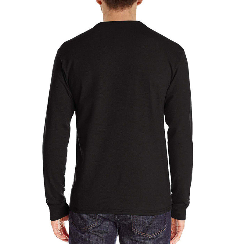 Men's Loose Long-Sleeve Casual Crew Top T-Shirt