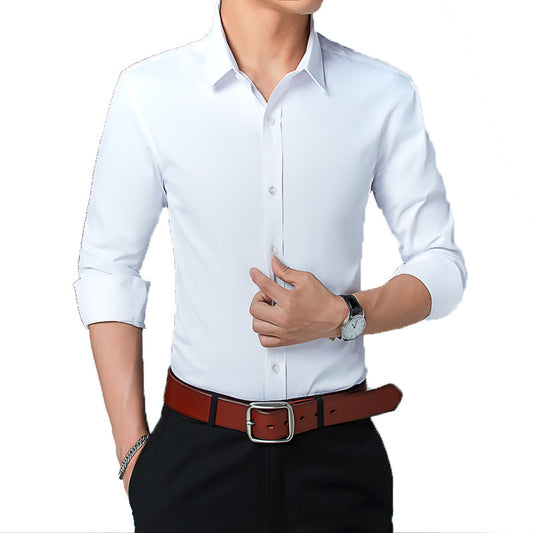 Men's Long Sleeve Dress Shirt Solid Slim Fit Casual Business Formal Button Up Shirts