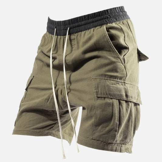 Mens Outdoor Sports Waist Elastic Drawstring Shorts